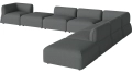 Arke garden sofa 8 modułów z otwartym końcem 450 x 360 cm – po prawej BOLIA różne warianty 