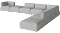 Arke garden sofa 8 modułów z otwartym końcem 450 x 360 cm – po prawej BOLIA różne warianty 