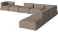 Arke garden sofa 8 modułów z otwartym końcem 450 x 360 cm – po prawej BOLIA różne warianty 