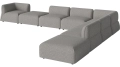 Arke garden sofa 8 modułów z otwartym końcem 450 x 360 cm – po prawej BOLIA różne warianty 