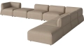 Arke garden sofa 8 modułów z otwartym końcem 450 x 360 cm – po prawej BOLIA różne warianty 