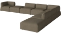 Arke garden sofa 8 modułów z otwartym końcem 450 x 360 cm – po prawej BOLIA różne warianty 