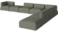 Arke garden sofa 8 modułów z otwartym końcem 450 x 360 cm – po prawej BOLIA różne warianty 