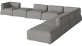 Arke garden sofa 8 modułów z otwartym końcem 450 x 360 cm – po prawej BOLIA różne warianty 