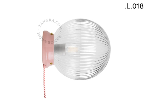 Różowa porcelanowa lampa Art Deco Cedric Zangra różne warianty