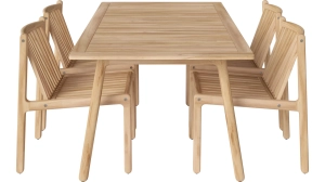 Zestaw jadalny ogrodowy na patio (4 krzesła i stół L160 cm) BOLIA  różne warianty 