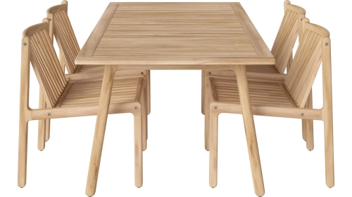 Zestaw jadalny ogrodowy na patio (4 krzesła i stół L160 cm) BOLIA  różne warianty 