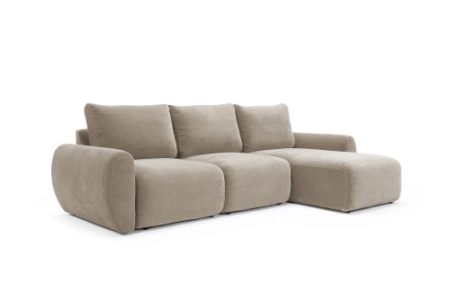 Sofa rozkładana Norum z szezlongiem okrągłe podłokietniki Innovation Living różne warianty