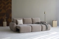 Sofa rozkładana Norum z szezlongiem okrągłe podłokietniki Innovation Living różne warianty