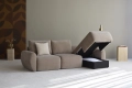 Sofa rozkładana Norum z szezlongiem okrągłe podłokietniki Innovation Living różne warianty