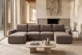 Sofa rozkładana Norum w kształcie U okrągłe podłokietniki Innovation Living różne warianty