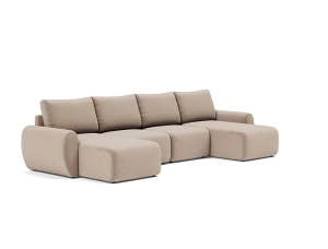 Sofa rozkładana Norum w kształcie U szerokie podłokietniki Innovation Living różne warianty