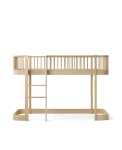 Łóżko LOW LOFT na niskiej antresoli 138cm Wood Oak Oliver Furniture