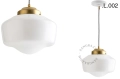 Mosiężna lampa wisząca ze szklanym kloszem różne warianty Zangra