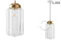 Mosiężna lampa wisząca ze szklanym kloszem różne warianty Zangra
