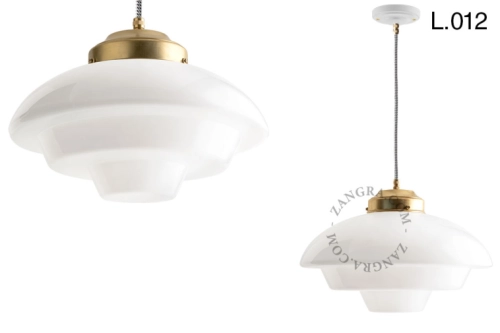 Mosiężna lampa wisząca ze szklanym kloszem różne warianty Zangra