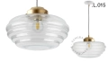 Mosiężna lampa wisząca ze szklanym kloszem różne warianty Zangra
