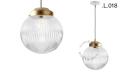 Mosiężna lampa wisząca ze szklanym kloszem różne warianty Zangra