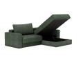 Sofa rozkładana z szezlongiem i podłokietnikami AKELLO Innovation różne warianty
