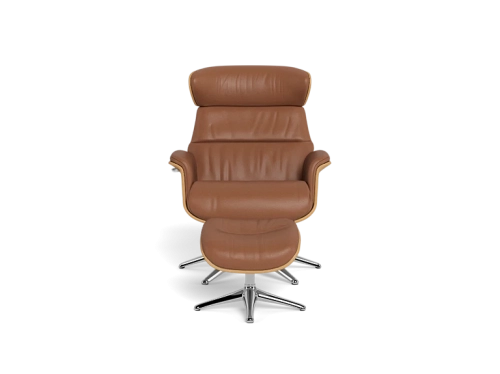 Fotel Clement Medium Flexlux cały tapicerowany Polished Aluminium różne warianty 