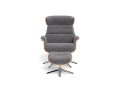Fotel Clement Medium Flexlux cały tapicerowany Polished Aluminium różne warianty 