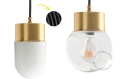 Mosiężna lampa wisząca ze szklanym kloszem oprawka Ø 8.5 cm Zangra różne warianty