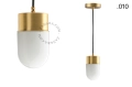 Mosiężna lampa wisząca ze szklanym kloszem oprawka Ø 8.5 cm Zangra różne warianty