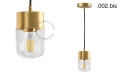 Mosiężna lampa wisząca ze szklanym kloszem oprawka Ø 8.5 cm Zangra różne warianty