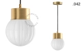 Mosiężna lampa wisząca ze szklanym kloszem oprawka Ø 10 cm Zangra różne warianty (1)