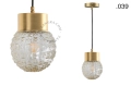Mosiężna lampa wisząca ze szklanym kloszem oprawka Ø 10 cm Zangra różne warianty (1)