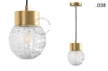 Mosiężna lampa wisząca ze szklanym kloszem oprawka Ø 10 cm Zangra różne warianty (1)