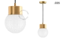 Mosiężna lampa wisząca ze szklanym kloszem oprawka Ø 10 cm Zangra różne warianty (1)