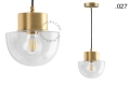 Mosiężna lampa wisząca ze szklanym kloszem oprawka Ø 10 cm Zangra różne warianty (1)