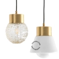Mosiężna lampa wisząca ze szklanym kloszem oprawka Ø 10 cm Zangra różne warianty (1)