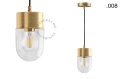Mosiężna lampa wisząca ze szklanym kloszem oprawka Ø 10 cm Zangra różne warianty (1)