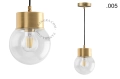Mosiężna lampa wisząca ze szklanym kloszem oprawka Ø 10 cm Zangra różne warianty (1)