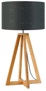 LAMPA STOŁOWA EVEREST 4-NOŻNA 34CM/ ABAŻUR 32X20CM, LNIANY CIEMNOSZARY GOOD&MOJO