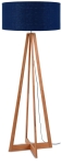 LAMPA PODŁOGOWA EVEREST BAMBUS 4-NOŻNA 127CM/ABAŻUR 60X30CM, LNIANY BLUE DENIM  GOOD&MOJO