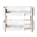 Łóżko pietrowe Mini+ low bunk Wood WHITE/OAK Oliver Furniture