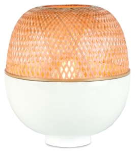 LAMPA STOŁOWA MEKONG L, BAMUS 30X33CM, BIAŁY/NATURALNY GOOD&MOJO