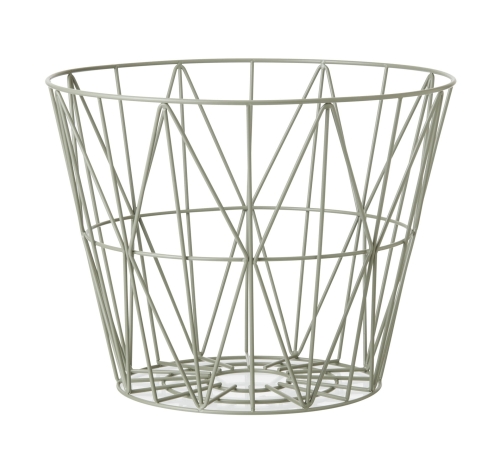 Kosz druciany WIRE ferm Living szaro zielony S