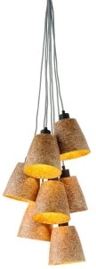 LAMPA WISZĄCA SEQUOIA Z DREWNA SEKWOI/ 7-ABAŻUROWA 17X16CM, NATURALNY  GOOD&MOJO