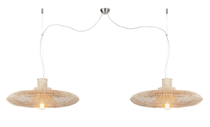 LAMPA WISZĄCA KALAHARI RATTANOWA PODWÓJNY ABAŻUR, ROZMIAR L  GOOD&MOJO