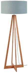 LAMPA PODŁOGOWA EVEREST BAMBUS 4-NOŻNA 127CM/ABAŻUR 60X30CM, LNIANY JASNOSZARY  GOOD&MOJO