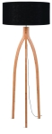 LAMPA PODŁOGOWA ANNAPURNA BAMBUS 3-NOŻNA 128CM/ABAŻUR 60X30CM, LNIANY CZARNY  GOOD&MOJO