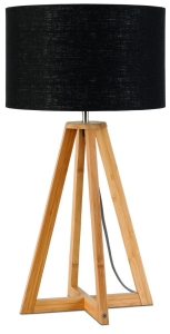LAMPA STOŁOWA EVEREST 4-NOŻNA 34CM/ ABAŻUR 32X20CM, LNIANY CZARNY	GOOD&MOJO