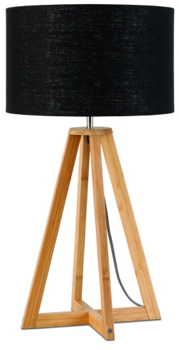 LAMPA STOŁOWA EVEREST 4-NOŻNA 34CM/ ABAŻUR 32X20CM, LNIANY CZARNY	GOOD&MOJO