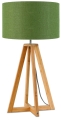 LAMPA STOŁOWA EVEREST 4-NOŻNA 34CM/ ABAŻUR 32X20CM, LNIANY ZIELEŃ LASU	GOOD&MOJO