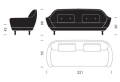 Sofa FAVN JH3 FRITZ HANSEN tapicerka HALLINGDAL