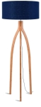 LAMPA PODŁOGOWA ANNAPURNA BAMBUS 3-NOŻNA 128CM/ABAŻUR 60X30CM, LNIANY BLUE DENIM  GOOD&MOJO